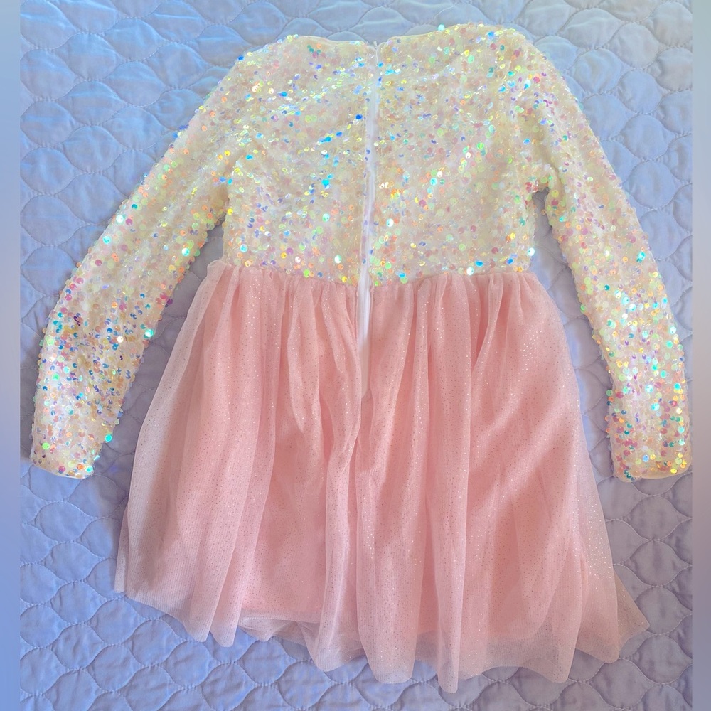 Cat and Jack party dress, size 6/6x, pink and ivory